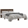 Estructura cama madera ingeniería metal roble ahumado 120x190cm de vidaXL, Camas y somieres - Ref: Foro24-3280159, Precio: 13...