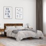 Estructura cama madera ingeniería metal roble ahumado 120x190cm de vidaXL, Camas y somieres - Ref: Foro24-3280159, Precio: 13...