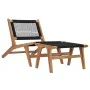 Tumbona con reposapiés madera maciza de teca y cuerda de vidaXL, Tumbonas - Ref: Foro24-49368, Precio: 205,22 €, Descuento: %