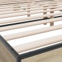 Estructura cama madera ingeniería metal roble Sonoma 180x200 cm de vidaXL, Camas y somieres - Ref: Foro24-3280178, Precio: 15...