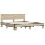 Estructura cama madera ingeniería metal roble Sonoma 200x200 cm de vidaXL, Camas y somieres - Ref: Foro24-3280173, Precio: 15...