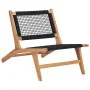 Tumbona con reposapiés madera maciza de teca y cuerda de vidaXL, Tumbonas - Ref: Foro24-49368, Precio: 205,22 €, Descuento: %