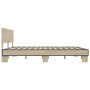 Estructura cama madera ingeniería metal roble Sonoma 200x200 cm de vidaXL, Camas y somieres - Ref: Foro24-3280173, Precio: 15...