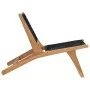 Tumbona con reposapiés madera maciza de teca y cuerda de vidaXL, Tumbonas - Ref: Foro24-49368, Precio: 205,22 €, Descuento: %