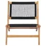 Tumbona con reposapiés madera maciza de teca y cuerda de vidaXL, Tumbonas - Ref: Foro24-49368, Precio: 205,22 €, Descuento: %