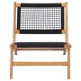Tumbona con reposapiés madera maciza de teca y cuerda de vidaXL, Tumbonas - Ref: Foro24-49368, Precio: 208,92 €, Descuento: %