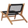 Tumbona con reposapiés madera maciza de teca y cuerda de vidaXL, Tumbonas - Ref: Foro24-49368, Precio: 208,92 €, Descuento: %