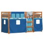 Litera con cortinas madera maciza de pino azul 90x200 cm de vidaXL, Camas y somieres - Ref: Foro24-3283947, Precio: 175,81 €,...