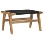 Tumbona con reposapiés madera maciza de teca y cuerda de vidaXL, Tumbonas - Ref: Foro24-49368, Precio: 205,22 €, Descuento: %