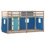 Litera con cortinas madera maciza de pino azul 75x190 cm de vidaXL, Camas y somieres - Ref: Foro24-3283911, Precio: 145,87 €,...