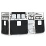 Litera con cortinas madera maciza pino blanco y negro 75x190 cm de vidaXL, Camas y somieres - Ref: Foro24-3283913, Precio: 17...