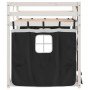 Litera con cortinas madera maciza pino blanco y negro 75x190 cm de vidaXL, Camas y somieres - Ref: Foro24-3283913, Precio: 17...