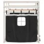 Litera con cortinas madera maciza pino blanco y negro 75x190 cm de vidaXL, Camas y somieres - Ref: Foro24-3283913, Precio: 17...