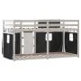 Litera con cortinas madera maciza pino blanco y negro 75x190 cm de vidaXL, Camas y somieres - Ref: Foro24-3283913, Precio: 17...