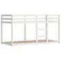 Litera con cortinas madera maciza pino blanco y negro 75x190 cm de vidaXL, Camas y somieres - Ref: Foro24-3283913, Precio: 17...