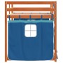 Litera con cortinas madera maciza de pino azul 75x190 cm de vidaXL, Camas y somieres - Ref: Foro24-3283926, Precio: 174,35 €,...