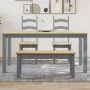 Mesa de comedor Panama madera maciza de pino gris 160x80x75 cm de vidaXL, Mesas de cocina y de comedor - Ref: Foro24-4005706,...