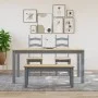 Mesa de comedor Panama madera maciza de pino gris 160x80x75 cm de vidaXL, Mesas de cocina y de comedor - Ref: Foro24-4005706,...