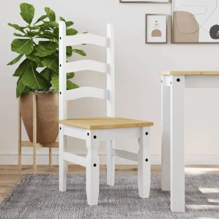Sillas de comedor Corona 2 uds madera pino blanco 42x47x107 cm de vidaXL, Sillas de comedor - Ref: Foro24-4005725, Precio: 15...