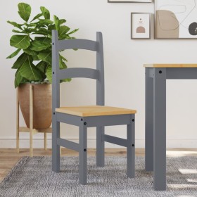 Sillas de comedor 2 uds madera maciza de pino gris 40x46x99 cm de vidaXL, Sillas de comedor - Ref: Foro24-4005727, Precio: 11...
