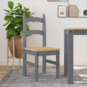 Sillas de comedor 2 uds madera maciza de pino gris 40x46x99 cm de vidaXL, Sillas de comedor - Ref: Foro24-4005727, Precio: 10...