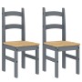Sillas de comedor 2 uds madera maciza de pino gris 40x46x99 cm de vidaXL, Sillas de comedor - Ref: Foro24-4005727, Precio: 11...