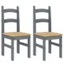 Sillas de comedor 2 uds madera maciza de pino gris 40x46x99 cm de vidaXL, Sillas de comedor - Ref: Foro24-4005727, Precio: 10...