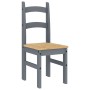 Sillas de comedor 2 uds madera maciza de pino gris 40x46x99 cm de vidaXL, Sillas de comedor - Ref: Foro24-4005727, Precio: 11...
