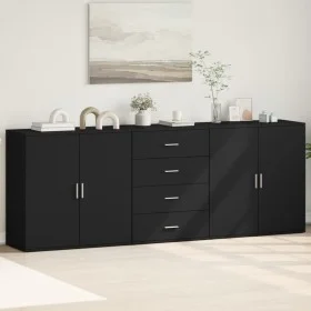 Aparadores 3 uds madera contrachapada negro by vidaXL, Sideboards - Ref: Foro24-3276610, Price: 287,54 €, Discount: %