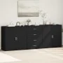 Aparadores 3 uds madera contrachapada negro de vidaXL, Aparadores - Ref: Foro24-3276610, Precio: 287,54 €, Descuento: %
