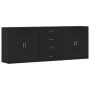 Aparadores 3 uds madera contrachapada negro de vidaXL, Aparadores - Ref: Foro24-3276610, Precio: 287,54 €, Descuento: %