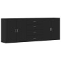 Aparadores 3 uds madera contrachapada negro de vidaXL, Aparadores - Ref: Foro24-3276610, Precio: 291,80 €, Descuento: %