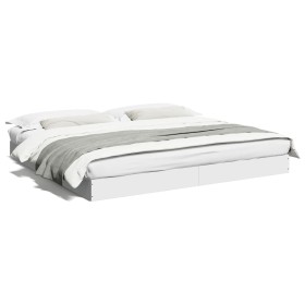 Estructura de cama madera de ingeniería blanca 180x200 cm de vidaXL, Camas y somieres - Ref: Foro24-842000, Precio: 110,21 €,...