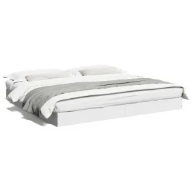 Weißer Bettrahmen aus Holzwerkstoff, 180 x 200 cm von vidaXL, Betten und Lattenroste - Ref: Foro24-842000, Preis: 107,88 €, R...