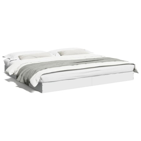 Estructura de cama madera de ingeniería blanca 180x200 cm de vidaXL, Camas y somieres - Ref: Foro24-842000, Precio: 110,21 €,...