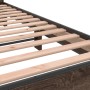 Estructura cama madera ingeniería metal marrón roble 200x200 cm de vidaXL, Camas y somieres - Ref: Foro24-3280131, Precio: 16...