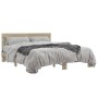 Estructura cama madera ingeniería metal roble Sonoma 160x200 cm de vidaXL, Camas y somieres - Ref: Foro24-3280138, Precio: 14...
