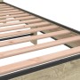 Estructura cama madera ingeniería metal roble Sonoma 160x200 cm de vidaXL, Camas y somieres - Ref: Foro24-3280138, Precio: 14...