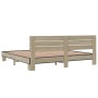 Estructura cama madera ingeniería metal roble Sonoma 180x200 cm de vidaXL, Camas y somieres - Ref: Foro24-3280133, Precio: 15...
