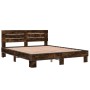 Estructura cama madera ingeniería metal roble ahumado 150x200cm de vidaXL, Camas y somieres - Ref: Foro24-3280144, Precio: 14...