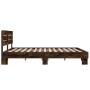 Estructura cama madera ingeniería metal roble ahumado 150x200cm de vidaXL, Camas y somieres - Ref: Foro24-3280144, Precio: 14...