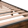 Estructura cama madera ingeniería metal roble ahumado 150x200cm de vidaXL, Camas y somieres - Ref: Foro24-3280144, Precio: 14...