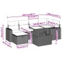 Set de sofás de jardín 7 pzas con cojines ratán sintético negro de vidaXL, Conjuntos de jardín - Ref: Foro24-3274816, Precio:...