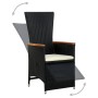 Set comedor de jardín 9 piezas y cojines ratán sintético negro de vidaXL, Conjuntos de jardín - Ref: Foro24-47682, Precio: 90...