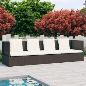Garden sofa with brown synthetic rattan cushions by vidaXL, Loungers - Ref: Foro24-49392, Price: 254,33 €, Discount: %