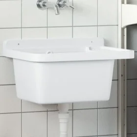 Fregadero lavabo de pared resina blanco 50x35x24 cm de vidaXL, Fregaderos - Ref: Foro24-4002794, Precio: 65,97 €, Descuento: %
