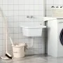 Fregadero lavabo de pared resina blanco 50x35x24 cm de vidaXL, Fregaderos - Ref: Foro24-4002794, Precio: 65,97 €, Descuento: %