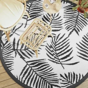 Alfombra de exterior ARAKIL blanco y negro Ø200 cm PP de vidaXL, Protectores para exterior - Ref: Foro24-368472, Precio: 42,6...