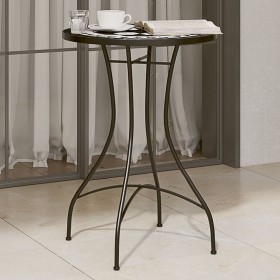 Mesa de bistró de mosaico cerámica negro y blanco Ø50x70 cm de vidaXL, Mesas de jardín - Ref: Foro24-4003400, Precio: 83,20 €...