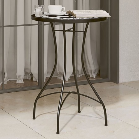 Mesa de bistró de mosaico cerámica negro y blanco Ø50x70 cm de vidaXL, Mesas de jardín - Ref: Foro24-4003400, Precio: 83,20 €...